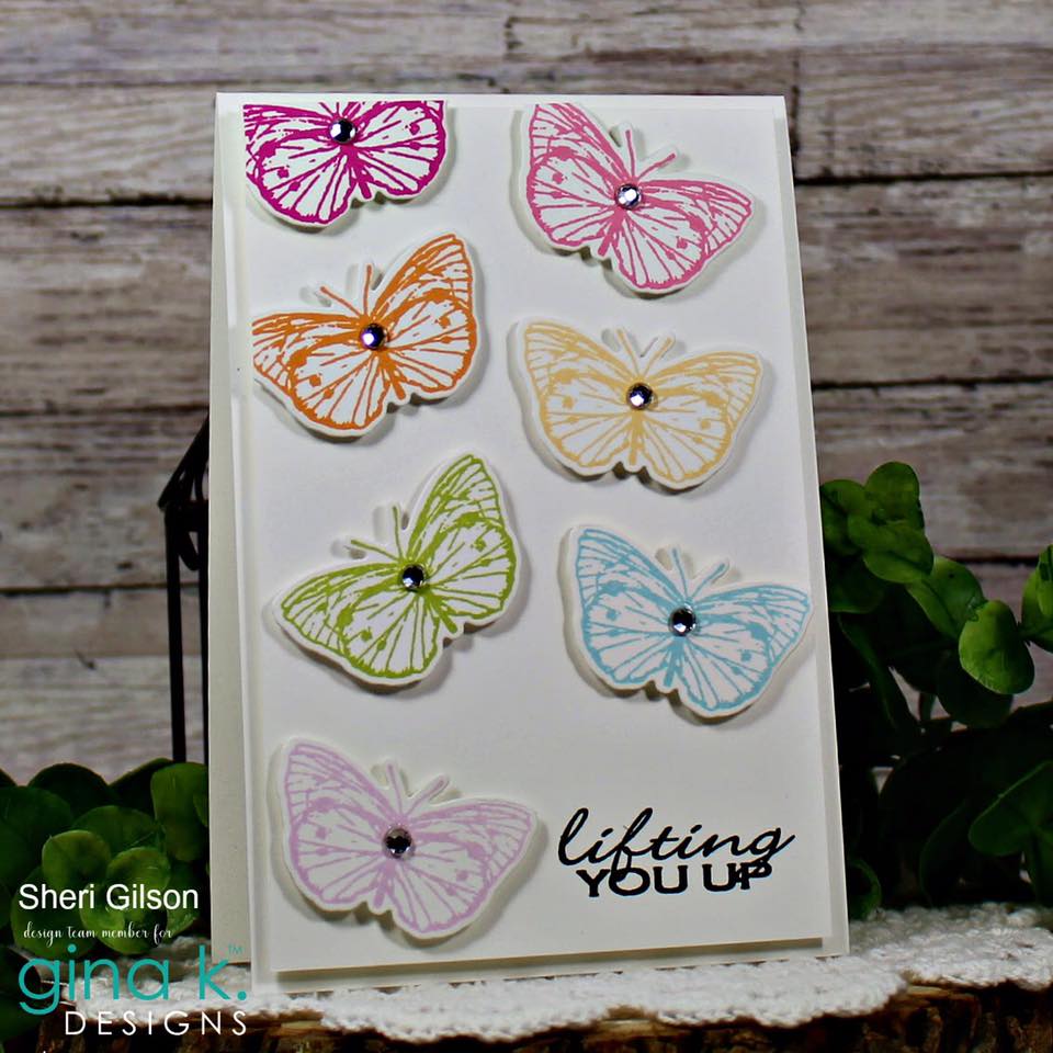Gina K Designs BEAUTIFUL BUTTERFLIES Clear Stamps 6699 lifting you up