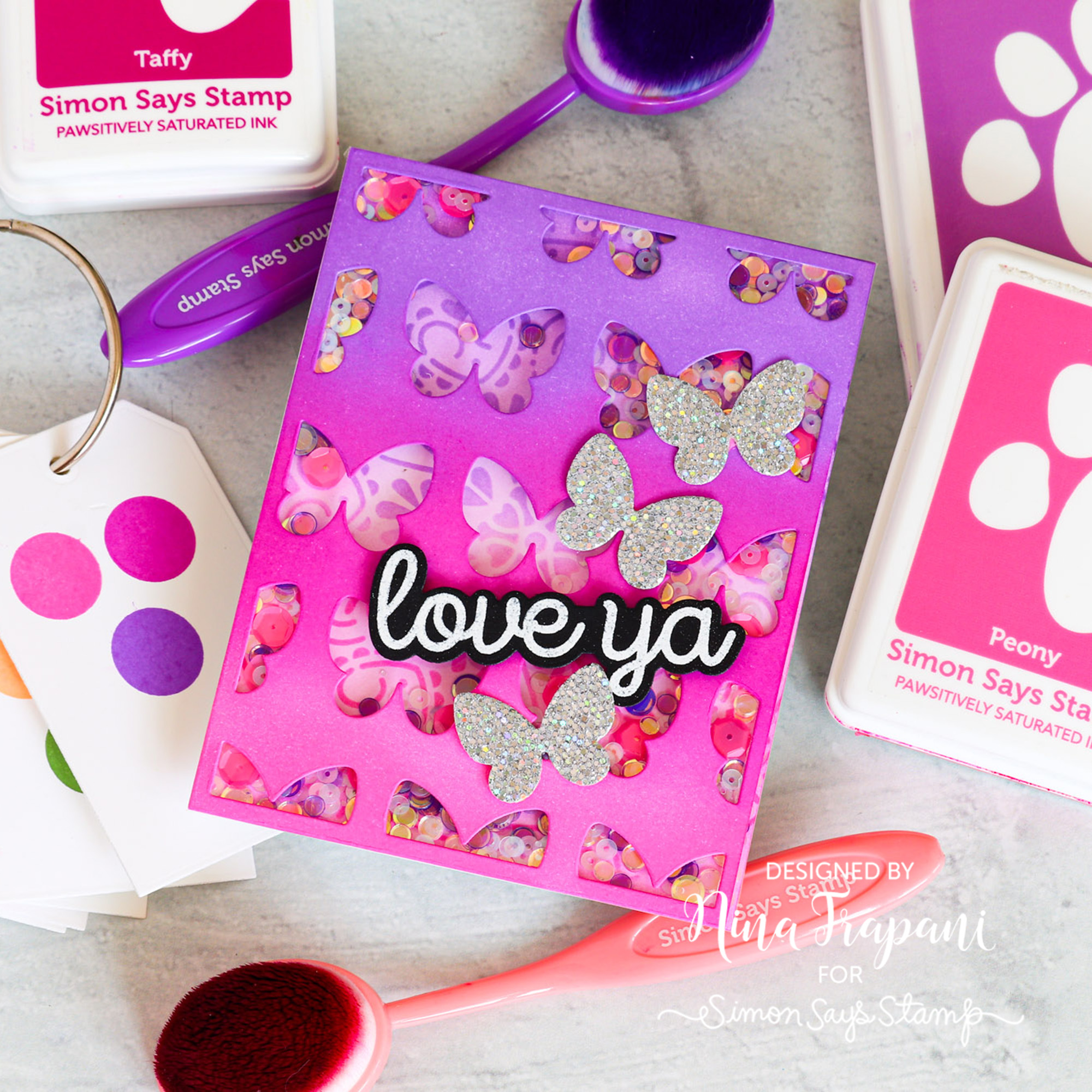 Simon Says Stamp Billow Butterfly Plate Wafer Die s836 Out Of This World Love You Card | color-code:ALT05