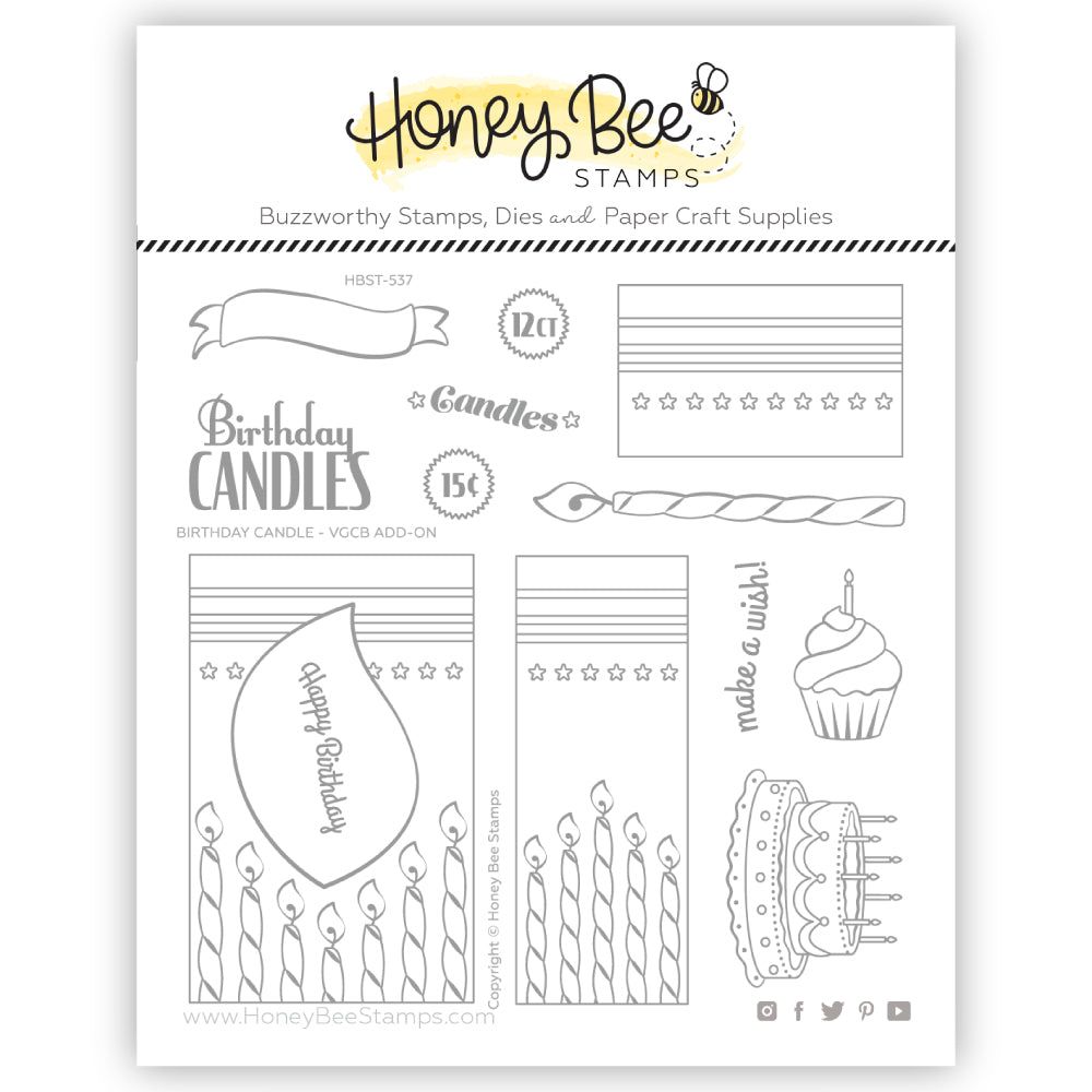 Honey Bee Birthday Candle VGCB Clear Stamps hbst-537