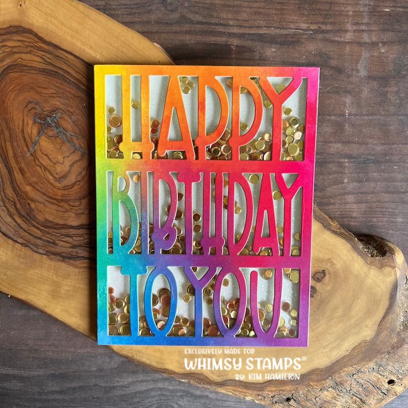 Whimsy Stamps Happy Birthday Plate Cover Die WSD508a Rainbow