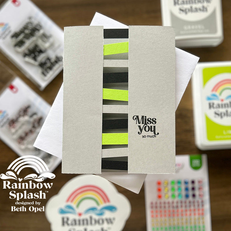 Rainbow Splash Cardstock Black rsc16 Miss You Card | color-code:ALT01
