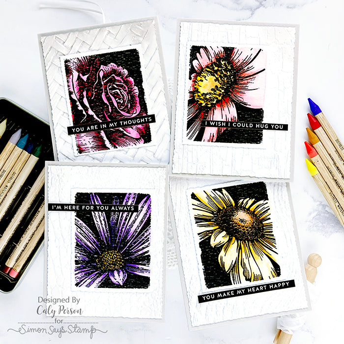 Tim Holtz Distress Watercolor Pencils Set 6 Ranger tdh83603 Floral Encouragement Cards | color-code:ALT01