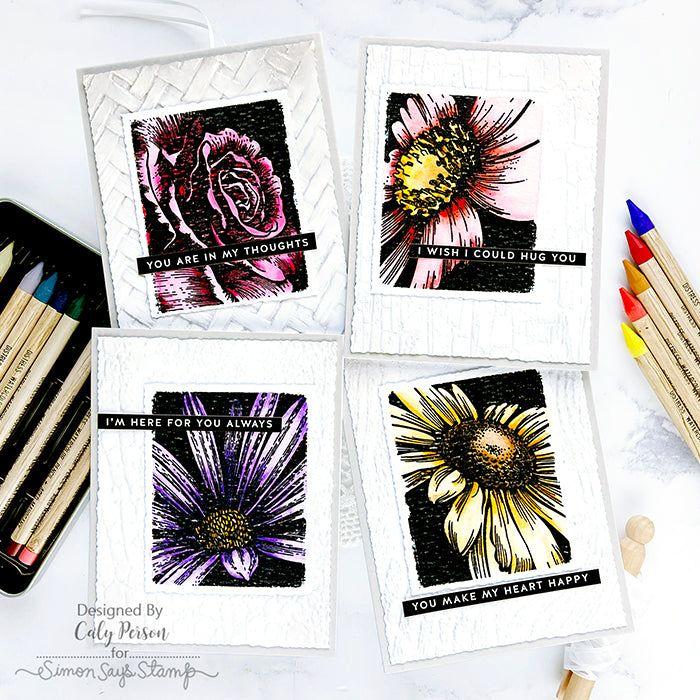 Tim Holtz Distress Watercolor Pencils Set 4 Ranger tdh83580 Floral Encouragement Cards | color-code:ALT01