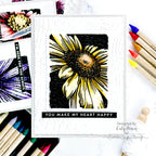 Tim Holtz Sizzix Woodgrain 3D Texture Fades Embossing Folder 666297 yellow flower | color-code:ALT02