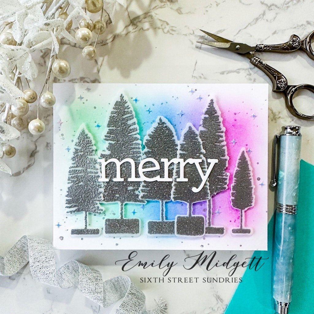 Simon Says Stamp Bottle Brush Trees Wafer Dies sss455 Christmas Card | color-code:ALT02