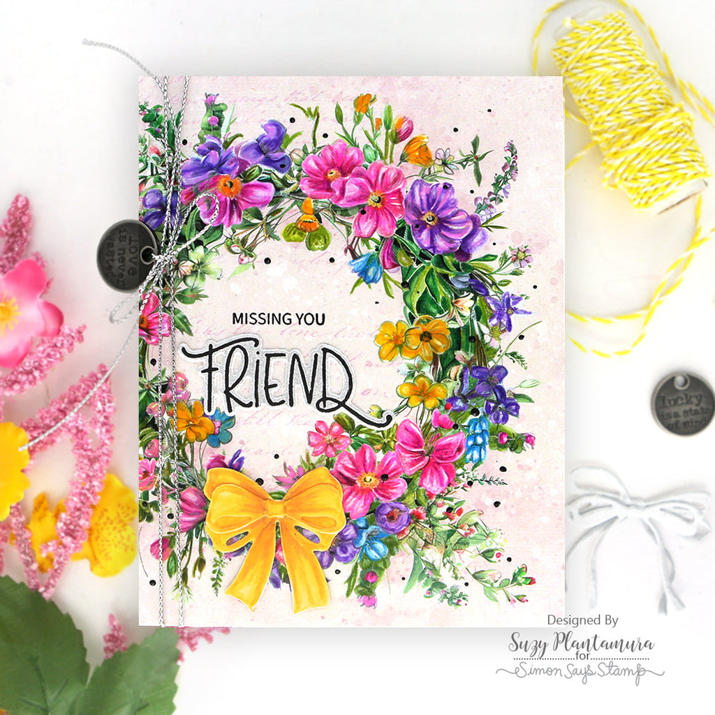 Simon Says Stamp Pretty Bows Wafer Dies 1238sd Friend Card | color-code:ALT03
