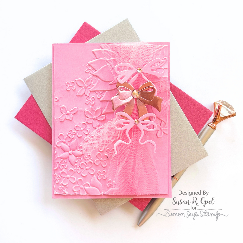 Simon Says Stamp Pretty Bows Wafer Dies 1238sd Pink Tulle Card | color-code:ALT05
