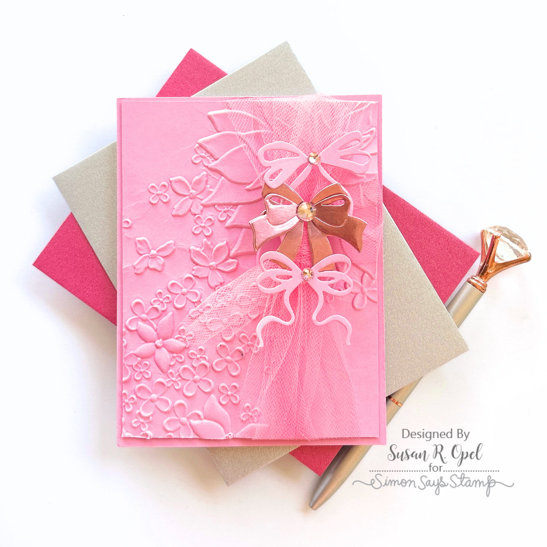 Simon Says Stamp Pretty Bows Wafer Dies 1238sd Pink Tulle Card | color-code:ALT05