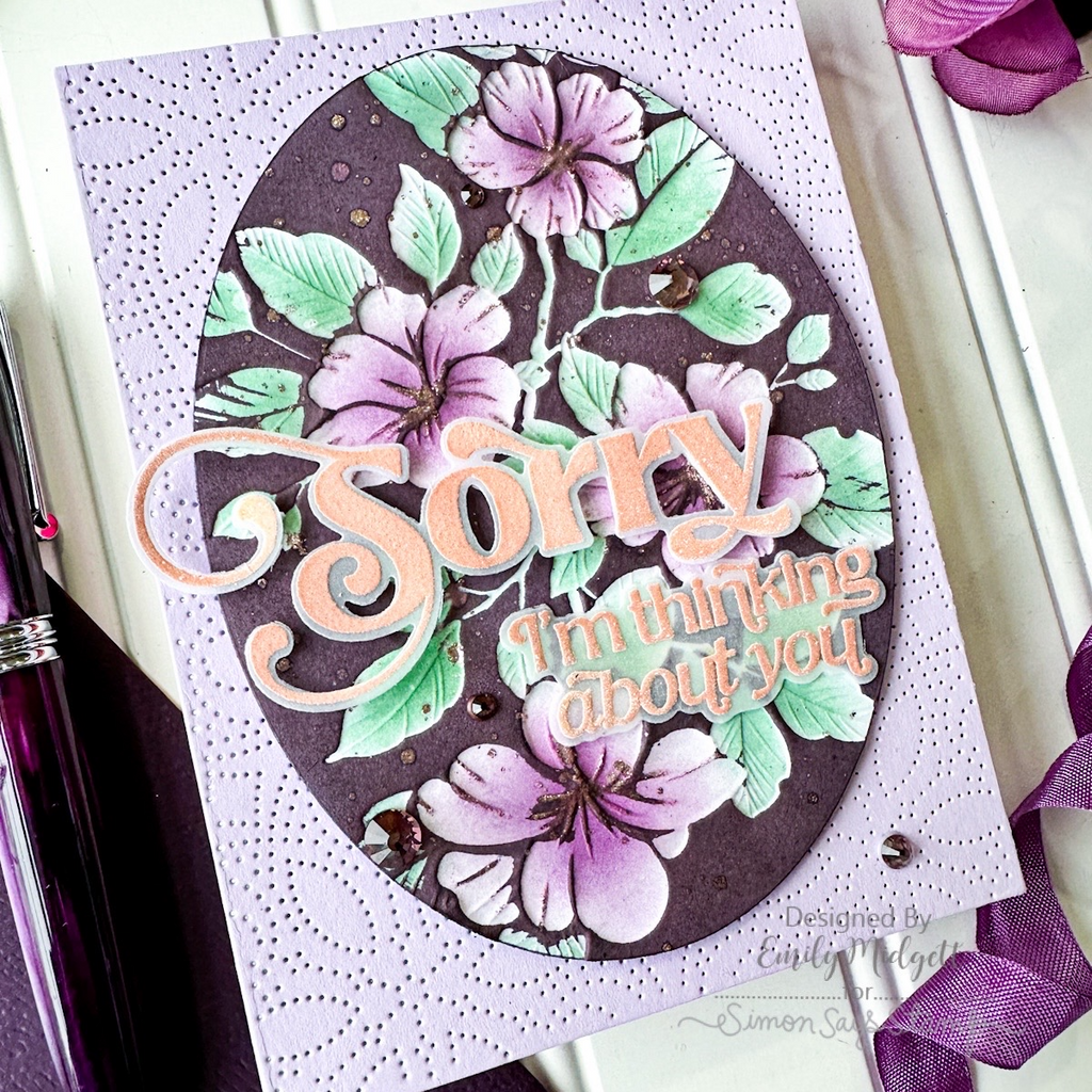 Simon Says Stamp Embossing Folder and Cutting Dies Branching Flowers sfd400 Be Bold Thinking of You Card  | color-code:ALT07