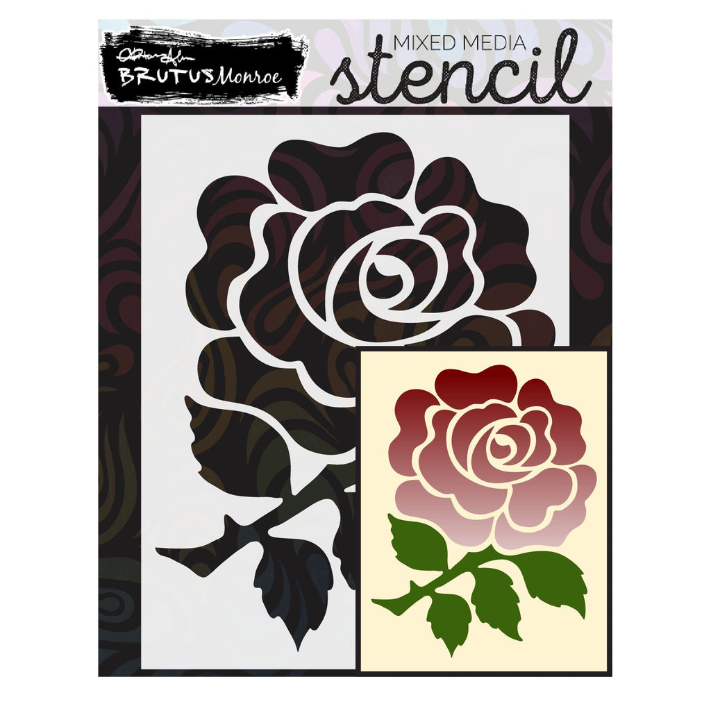 Brutus Monroe Painted Rose A2 Stencil bru6574