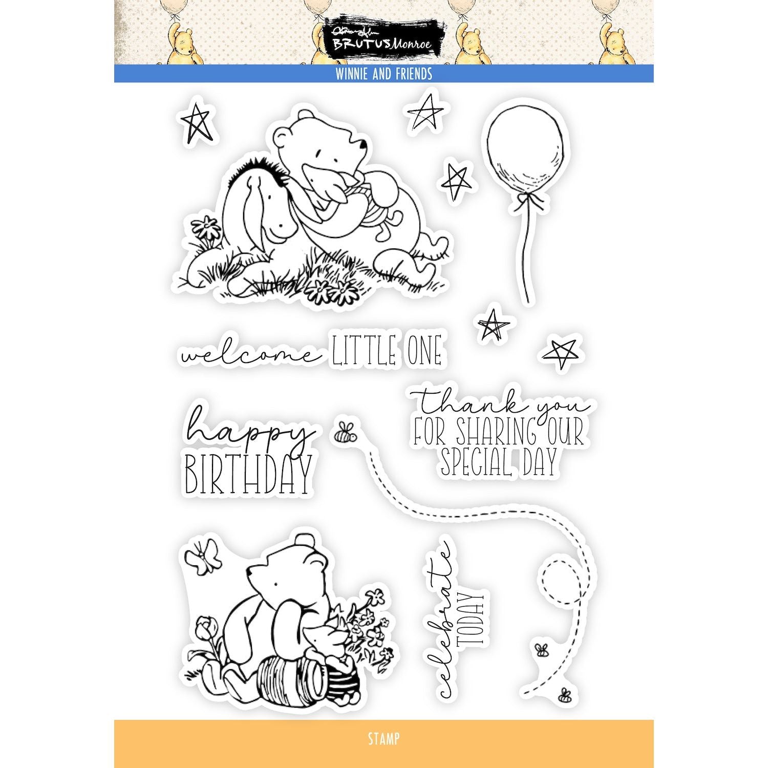 Brutus Monroe Winnie and Friends Clear Stamps bru8203-2