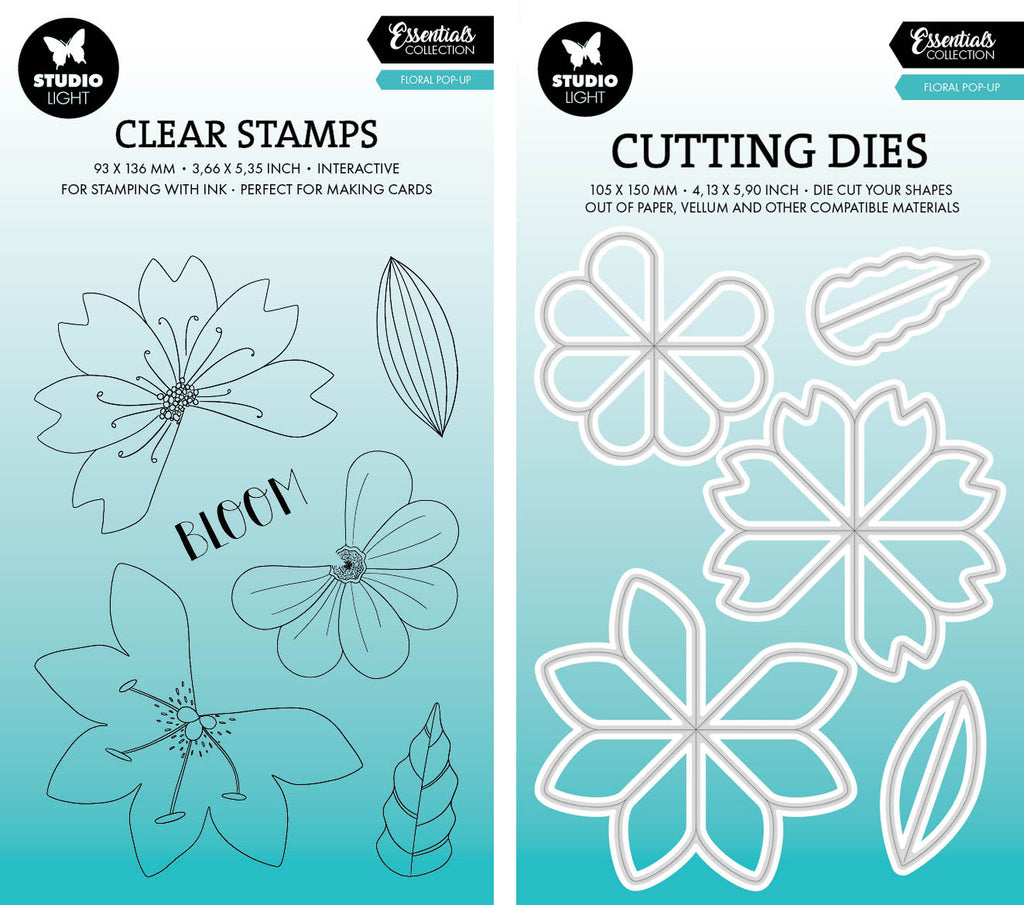 Studio Light Floral Pop-Up Clear Stamps & Dies Bundle