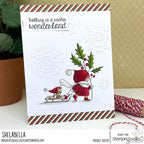 Stamping Bella Bundle Girl & Puppy on a Winter Walk Cling Stamp eb1268 wonderland