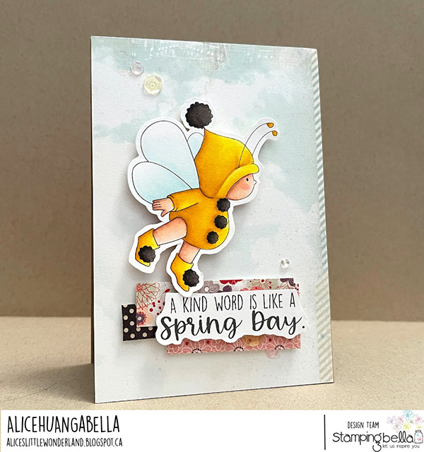 Stamping Bella Bundle Girl is a Bee Cling Stamp eb1295 spring day