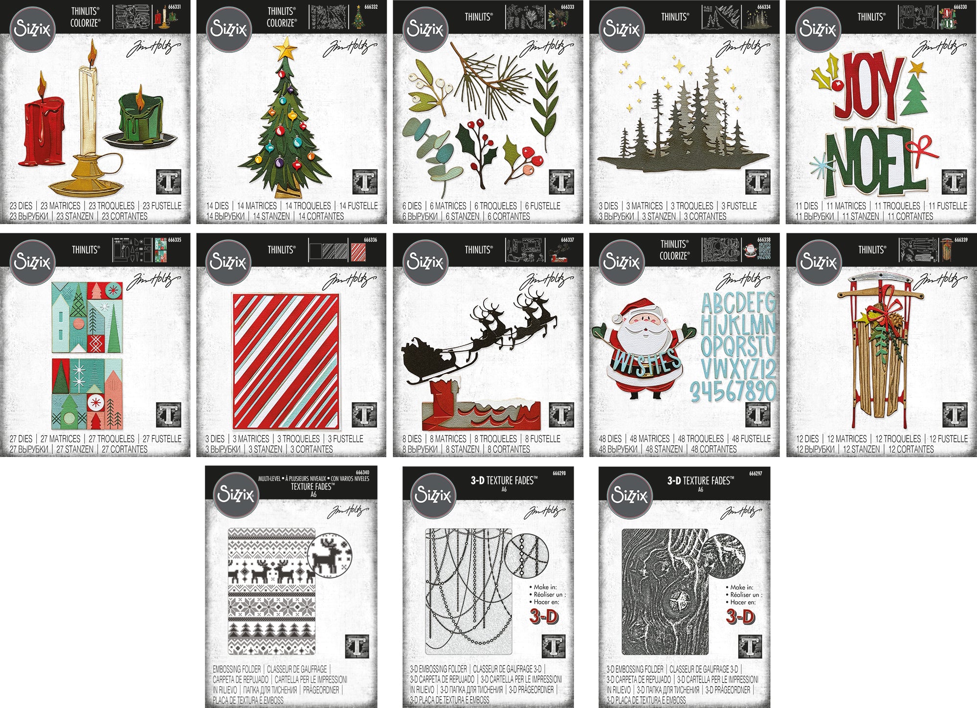 Tim Holtz Sizzix Christmas 2023 Release - HOLIDAY KNIT Card