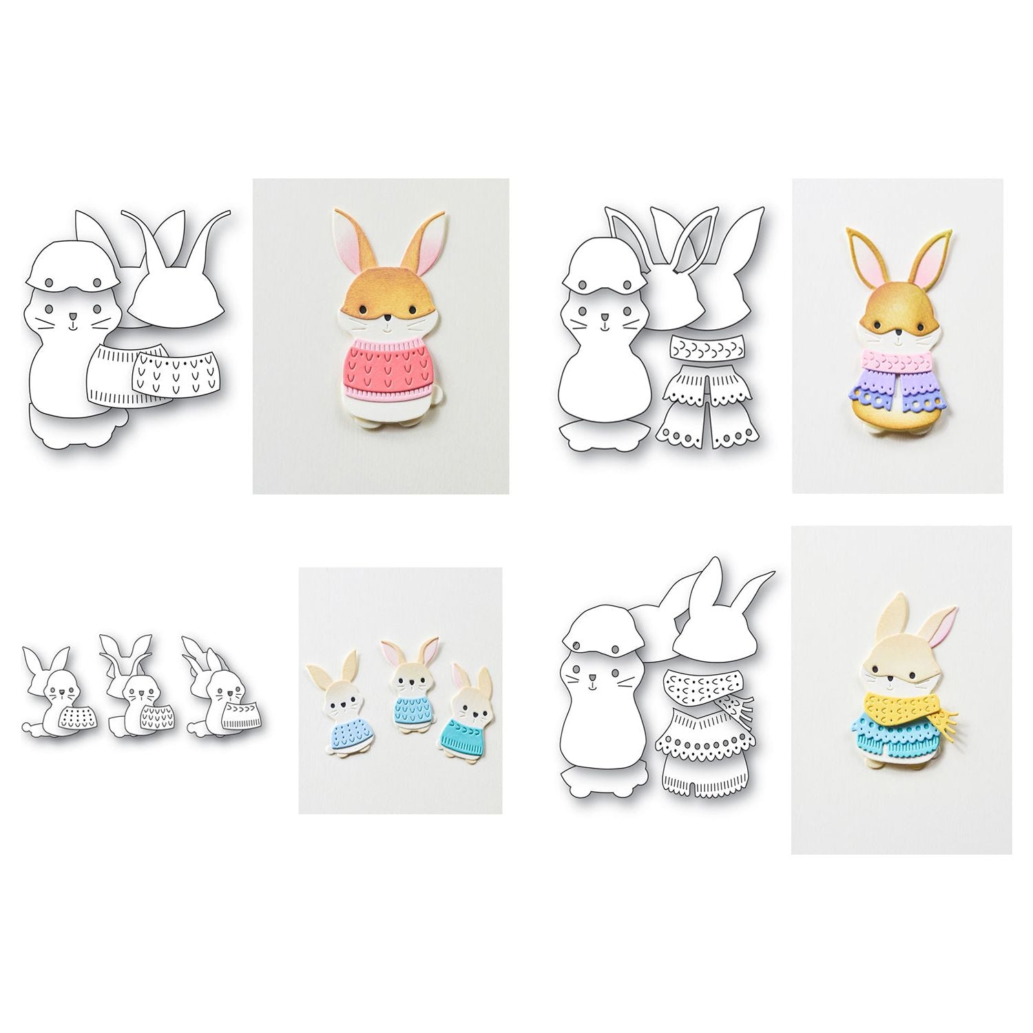 Poppy Stamps Nordic Bunny Die Bundle parts