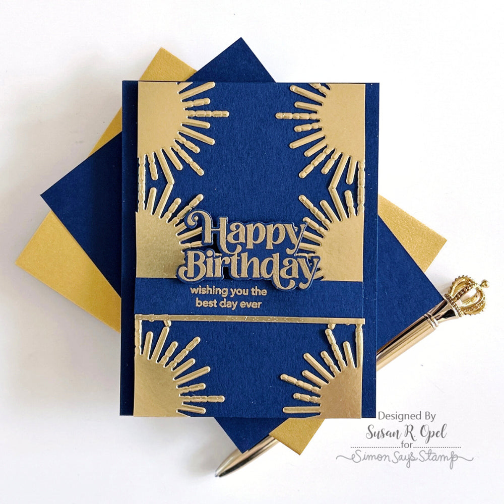 Simon Says Stamp Celestial Burst Wafer Die 1066sdc Celebrate Birthday Card | color-code:ALT01