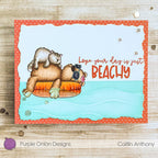 Purple Onion Designs Just Float Unmounted Cling Stamp pod5025 hope your day is just beachy