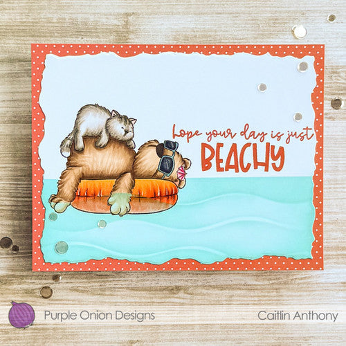 Purple Onion Designs Just Float Unmounted Cling Stamp pod5025 hope your day is just beachy