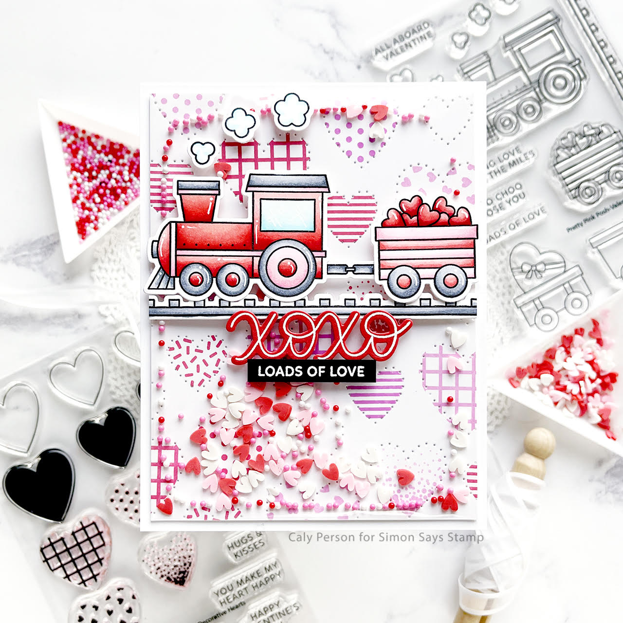 Pretty Pink Posh Valentine Hearts Clay Confetti loads of love