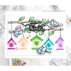 Pretty Pink Posh Spring Birdhouses Clear Stamps Tweet