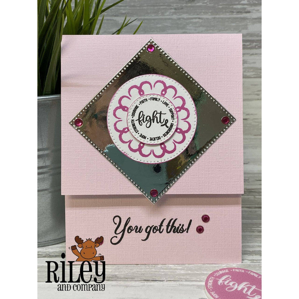 Riley and Company Crafters Against Cancer Clear Stamp and Die Set cac2023 you got this