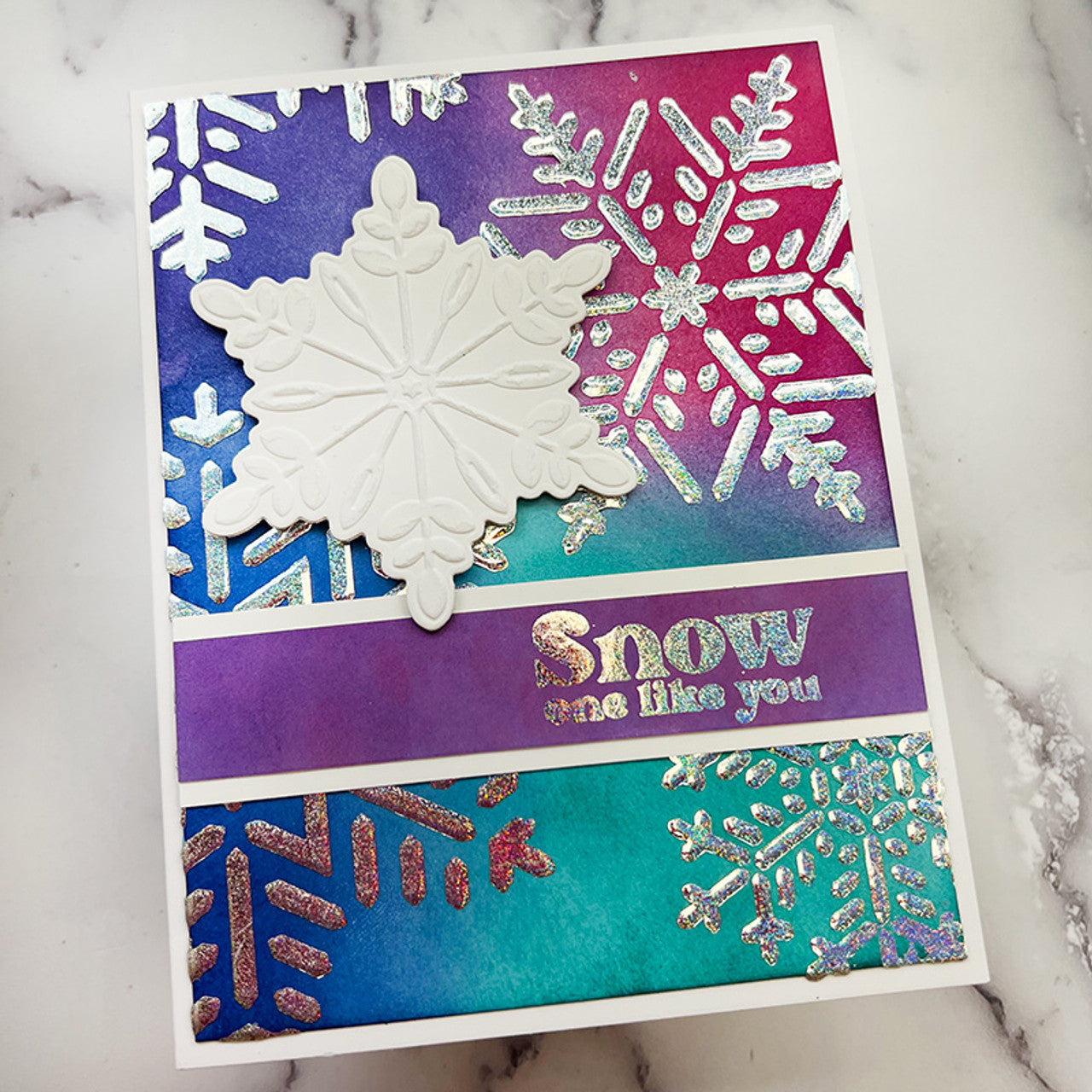 Pink and Main Snowflakes Emboss and Cut Folder pmt071 snow one like you