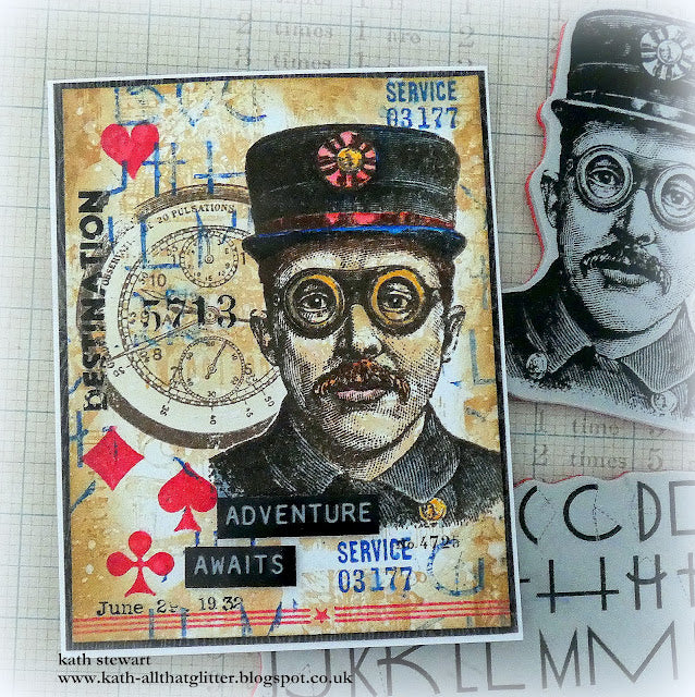 Tim Holtz 7X8.5 Cling Stamps: The Inspector, by Stampers
