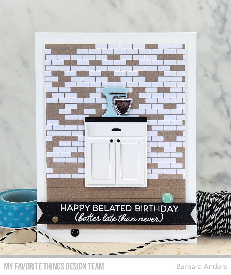 My Favorite Things What's Cookin'? Clear Stamps cs848 Happy Belated Birthday (Batter Late than Never) | color-code:alt2