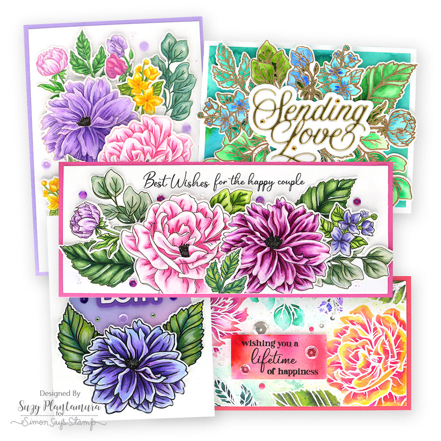 Honey Bee Simply Spring Gem Stickers hbgs-042 Blissful Bouquet Cards | color-code:ALT01