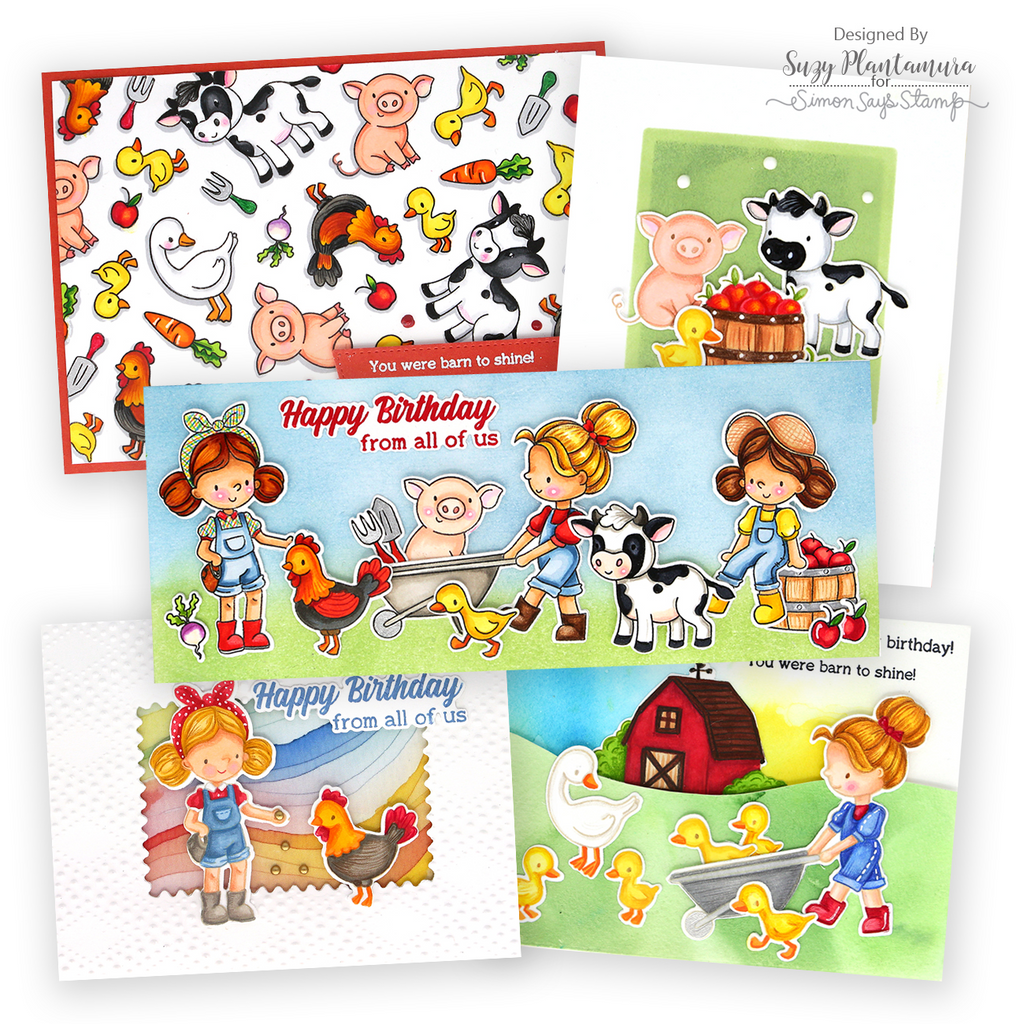 Simon Says Clear Stamps Farm Life 2186ssc Rain or Shine Farm Cards | color-code:ALT05