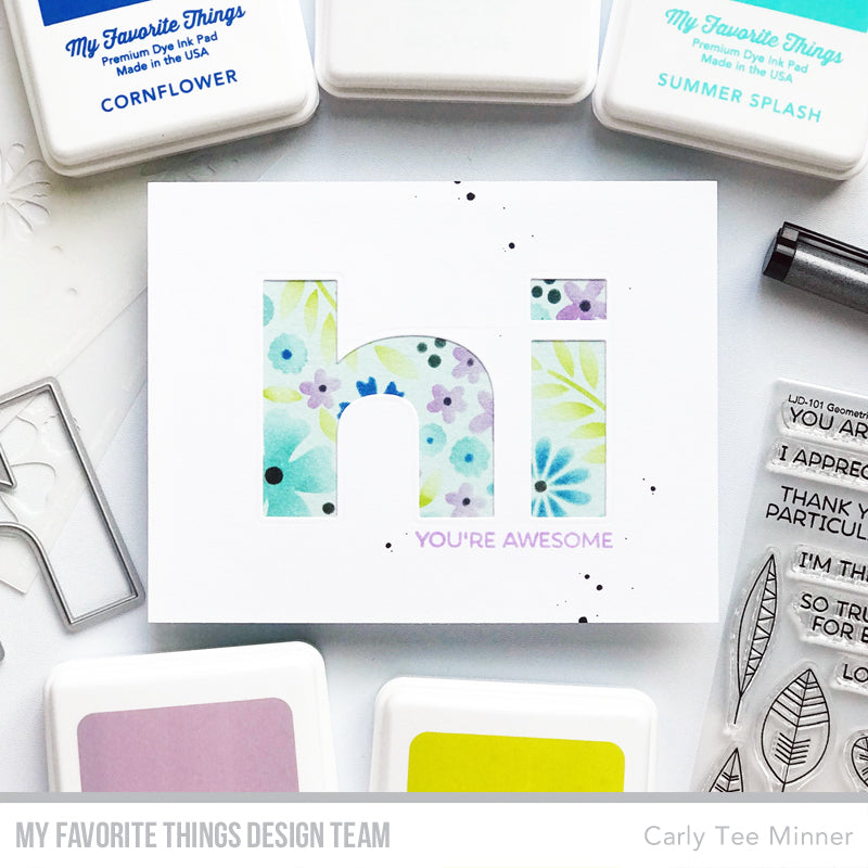 My Favorite Things Friendly Flowers Stencil Set st201 Hi You're Awesome | color-code:alt2