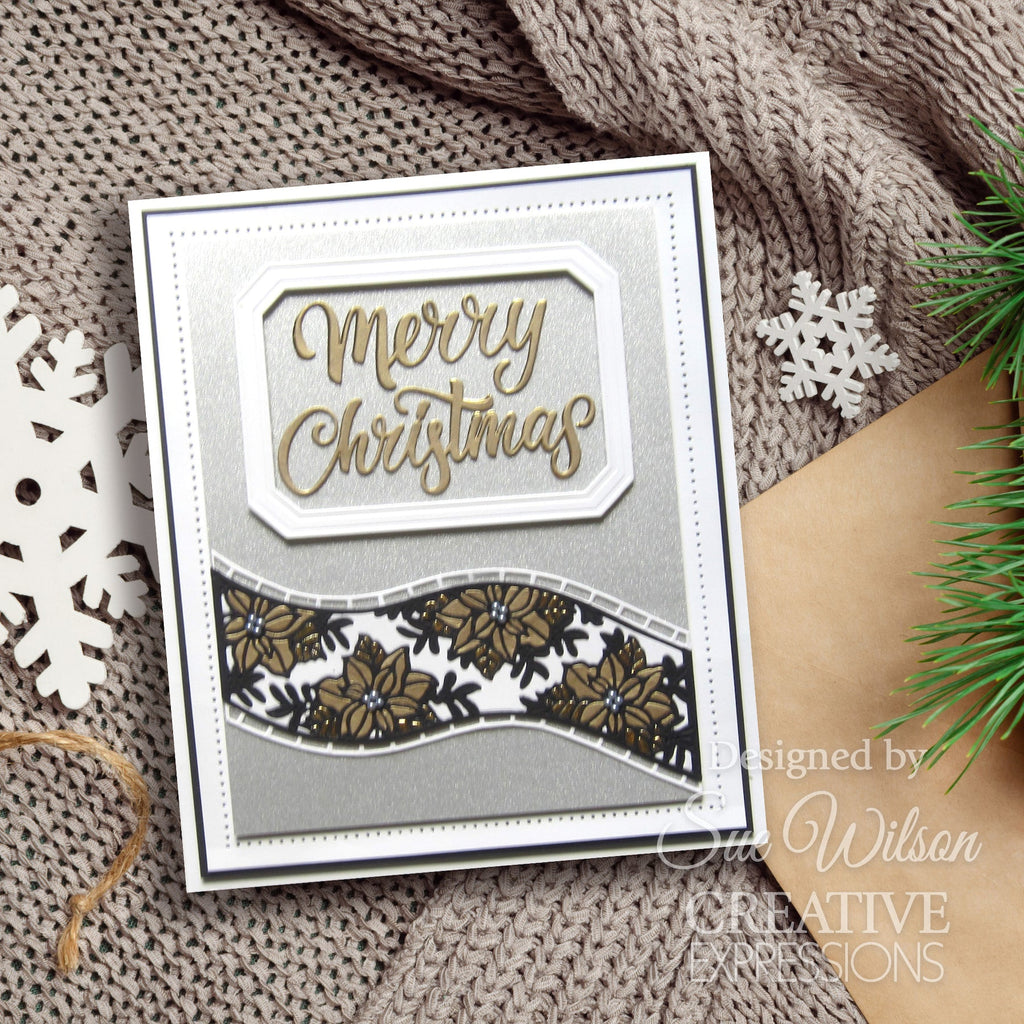 Creative Expressions Poinsettia Ribbon Wave Dies ced3282 merry flowers