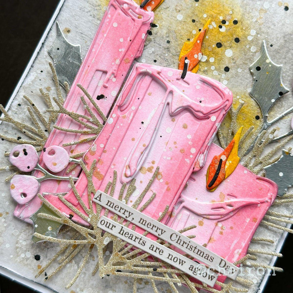 Tim Holtz Distress Ink Pad KITSCH FLAMINGO Ranger tim72591 Bright Holiday Card | color-code:ALT995