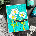 Tim Holtz Distress Watercolor Pencils SETS 1, 2, 3 BUNDLE Ranger ranger162 Spring Daisies Mixed Media Card | color-code:ALT20