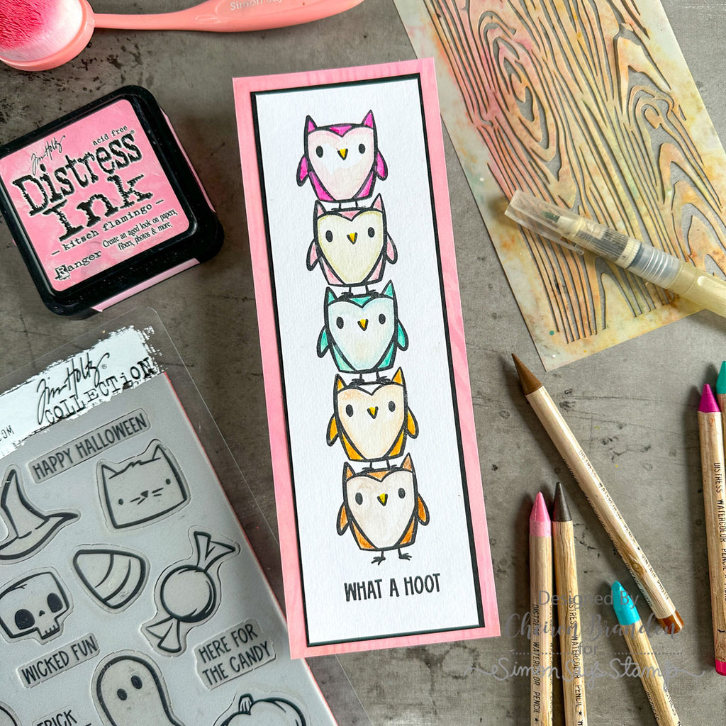 Tim Holtz Cling Rubber Stamps Tiny Frights cms468 cute owls | color-code:ALT01
