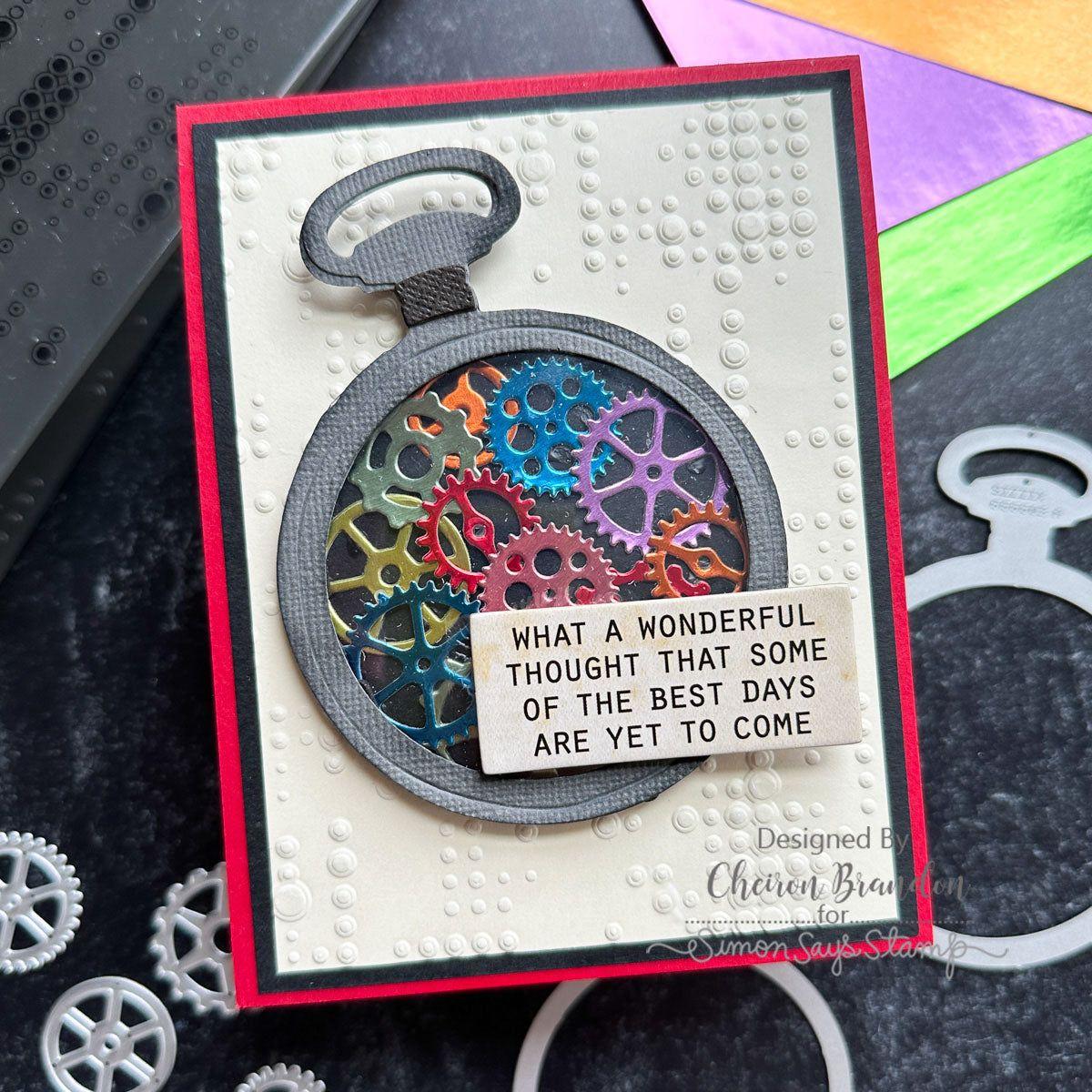 Tim Holtz Distress Collage Medium Matte 2OZ tda73031 Colorful Gears Card | color-code:ALT11