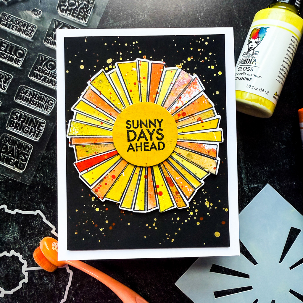 Simon Says Stamp Set of 4 Stencils Retro Wreath 1101mtc And Everything Nice Encouragement Card | color-code:ALT01