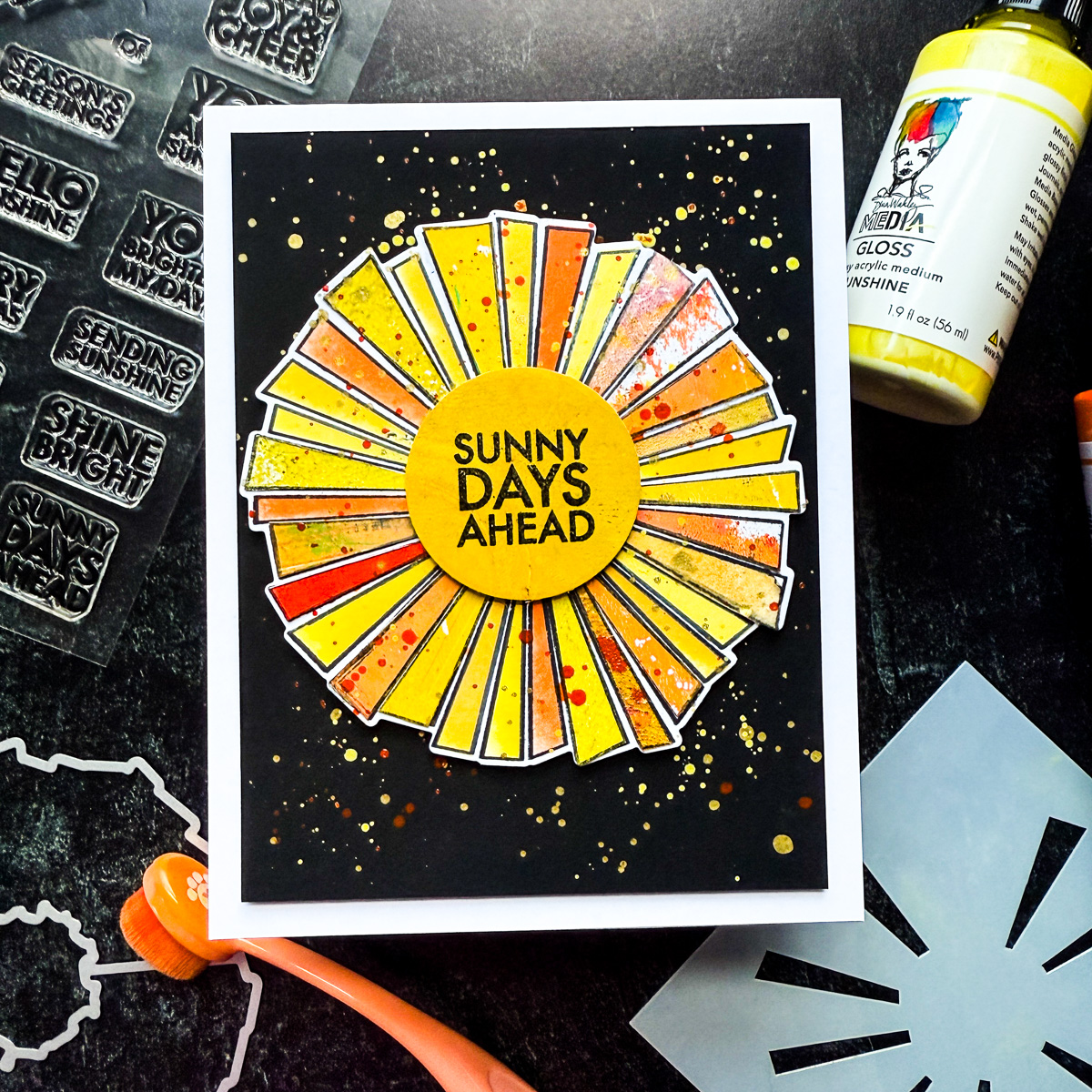 Simon Says Stamp Set of 4 Stencils Retro Wreath 1101mtc And Everything Nice Encouragement Card | color-code:ALT01