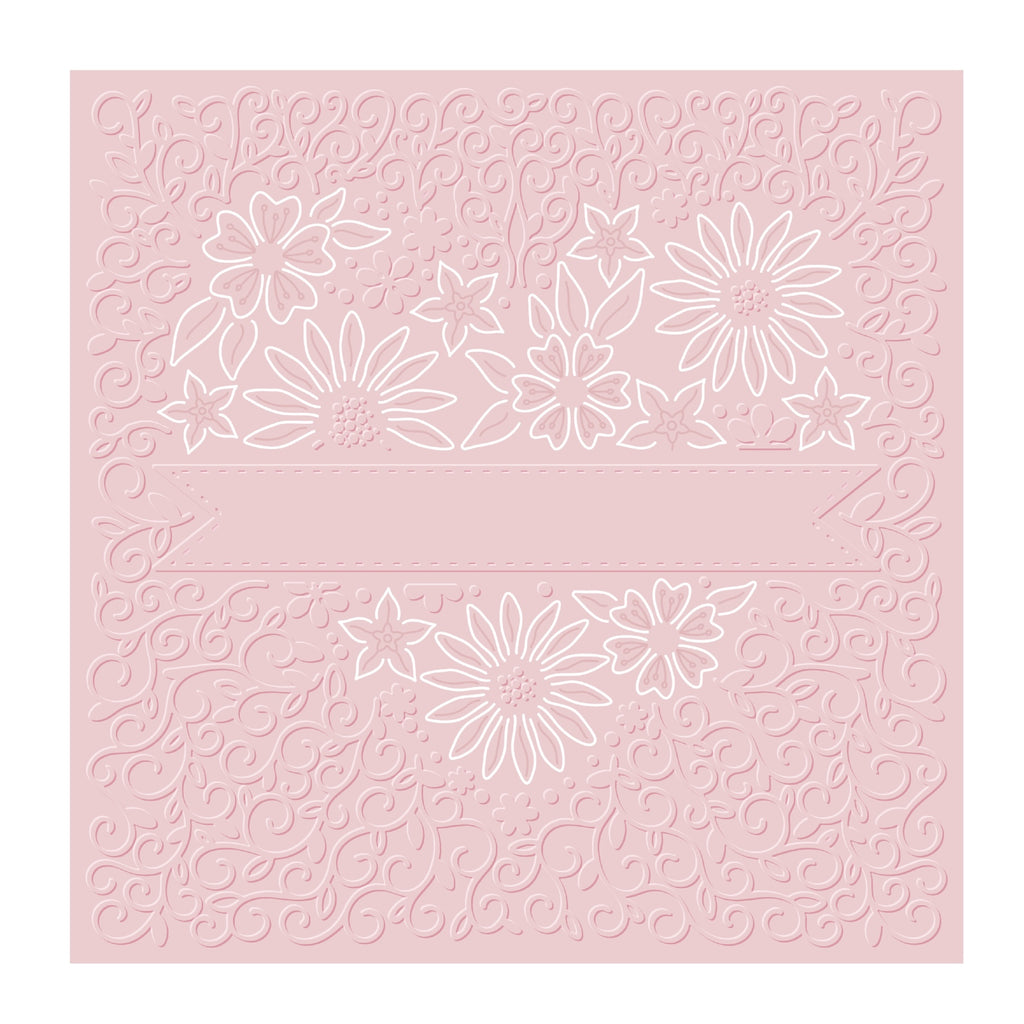 Chloe's Creative Cards Heartfelt Daisy Sentiments Dies, Stamps and Cut and Emboss Folder Bundle line art folder