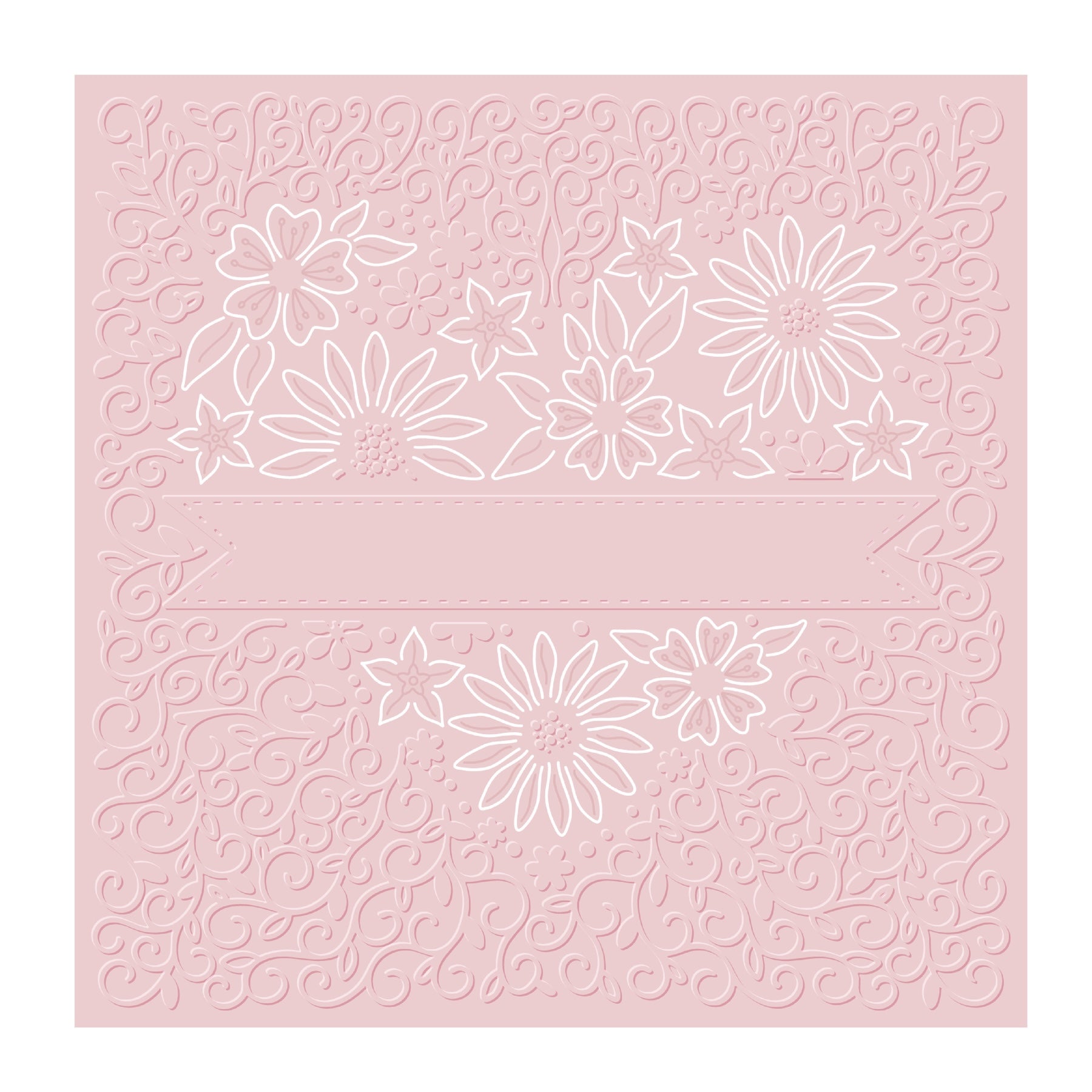 Chloe's Creative Cards Heartfelt Daisy Sentiments Dies, Stamps and Cut and Emboss Folder Bundle line art folder