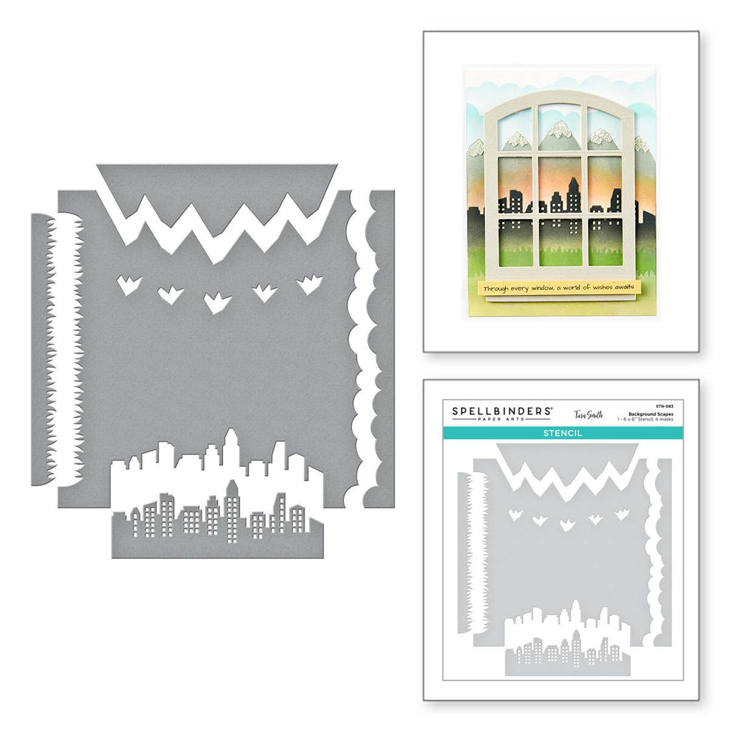stn-083 Spellbinders Background Scapes Stencils product image