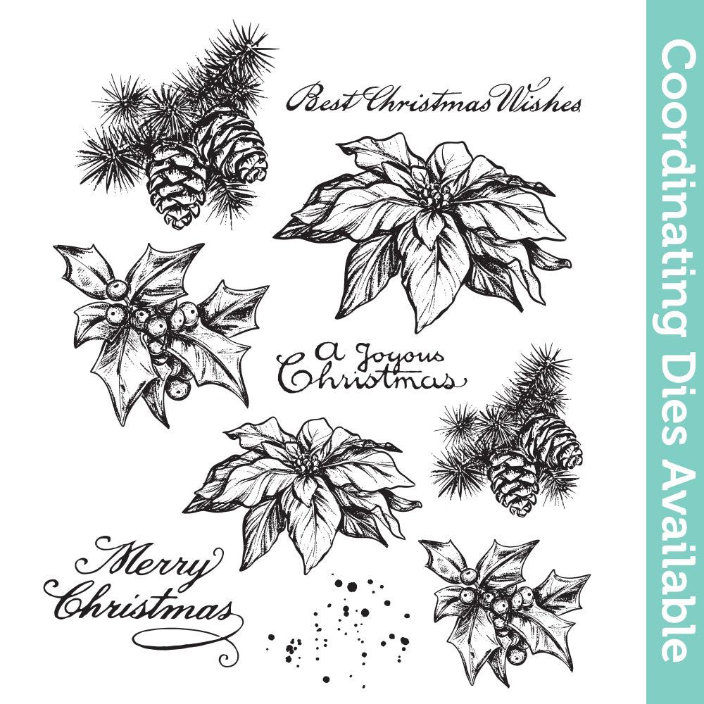 Tim Holtz Cling Rubber Stamps Holiday Botanical cms503