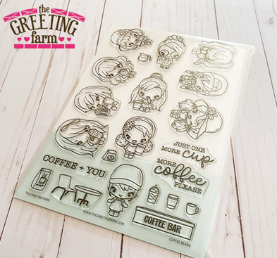 The Greeting Farm Coffee Beans Big Kit Clear Stamps tgf668
