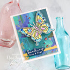 Simon Says Stamp Pawsitively Dazzling Gems Cool Tones se111 Splendor Love and Hugs Card