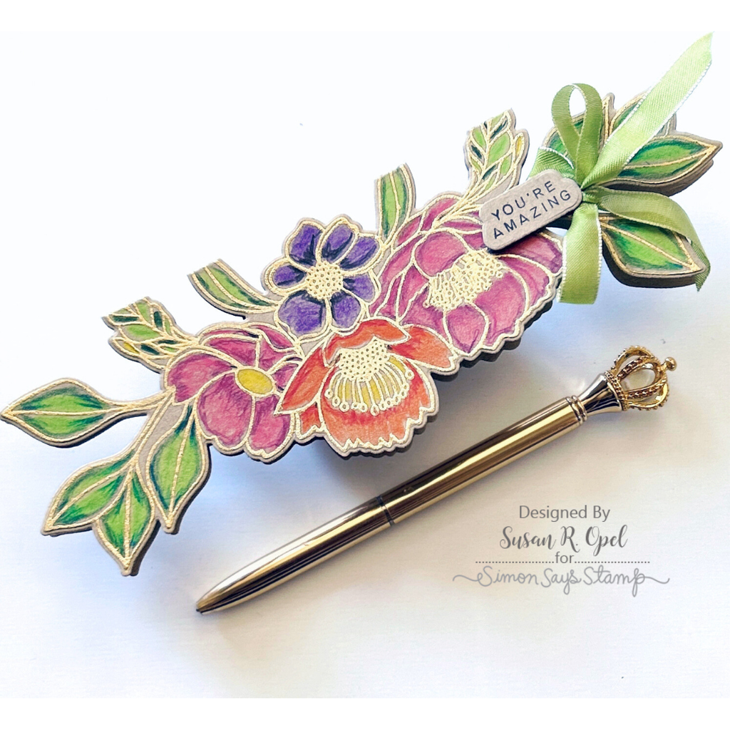 Simon Says Stamp Graceful Flowers Wafer Dies 1101sdc You're Amazing Card | color-code:ALT01
