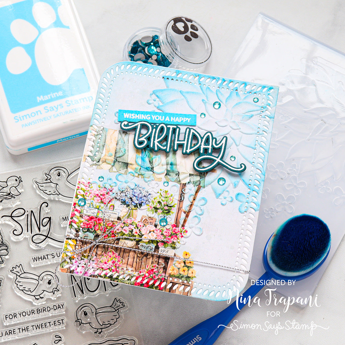 Simon Says Stamp Metallic Silver Cord st0167 Birthday Card | color-code:ALT03