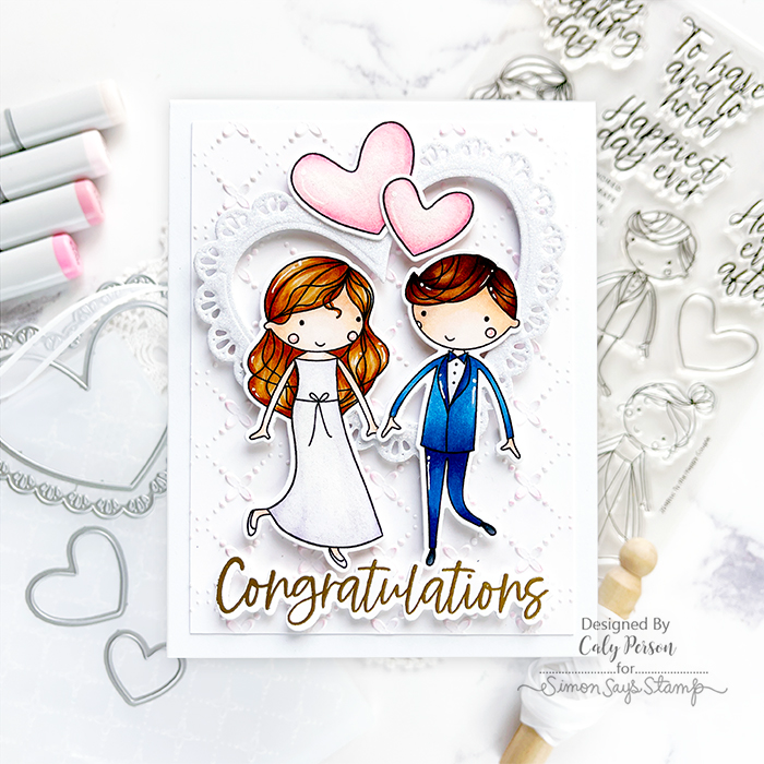 Simon Says Stamps and Dies To the Happy Couple set765hc Celebrate Wedding Card | color-code:ALT07