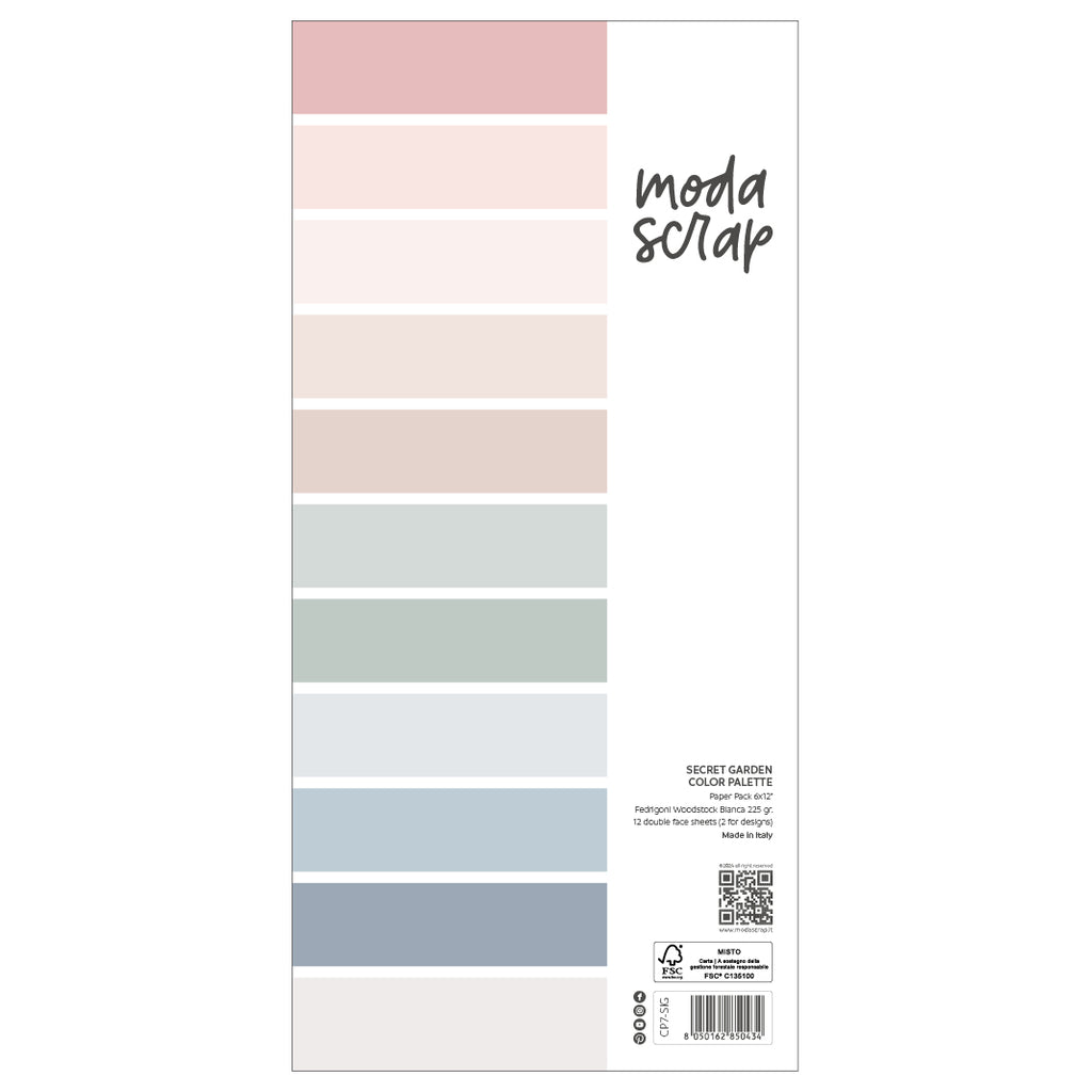 ModaScrap Secret Garden Color Palette 6x12 Paper cp6-sig