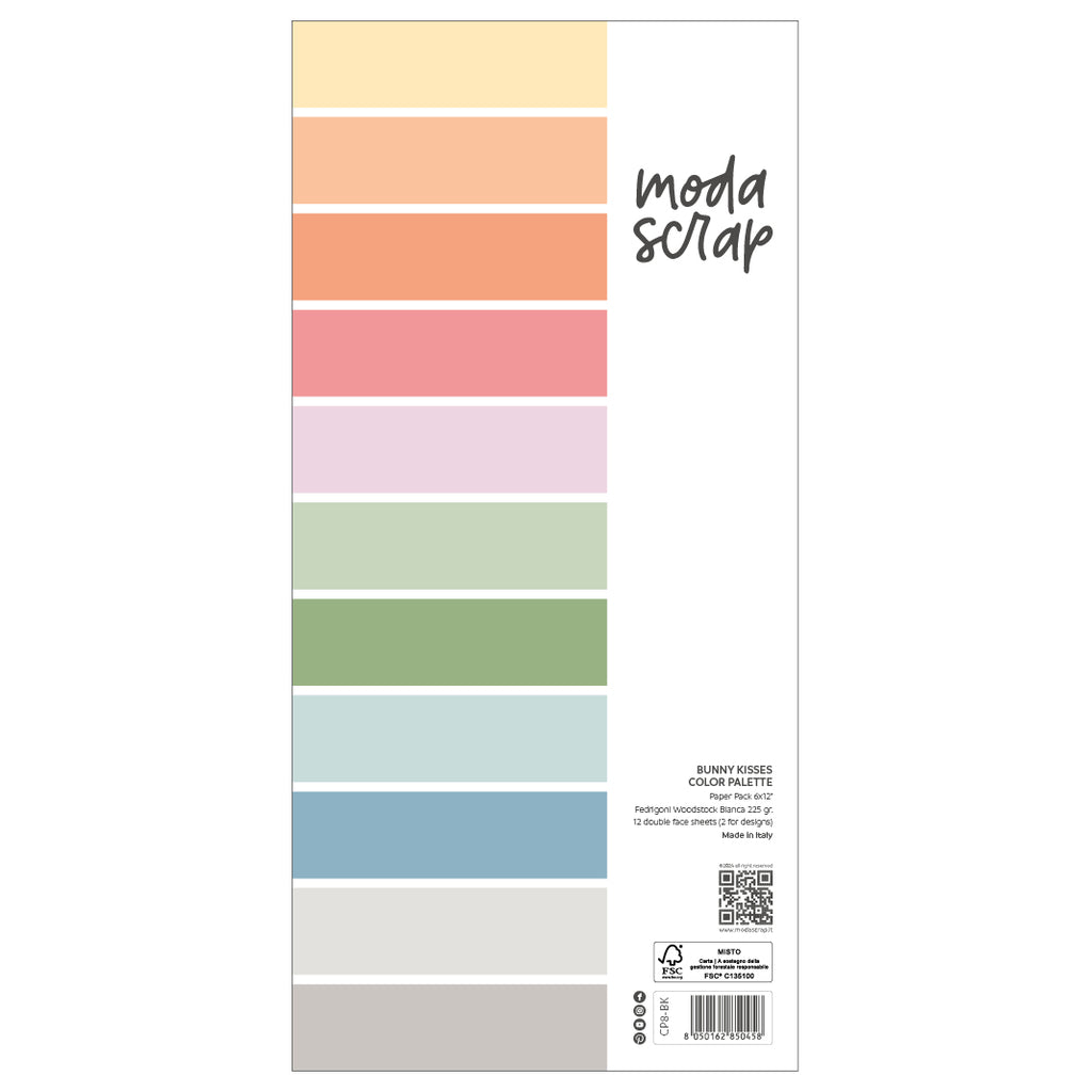 ModaScrap Bunny Kisses Color Palette 6x12 Paper cp8-bk